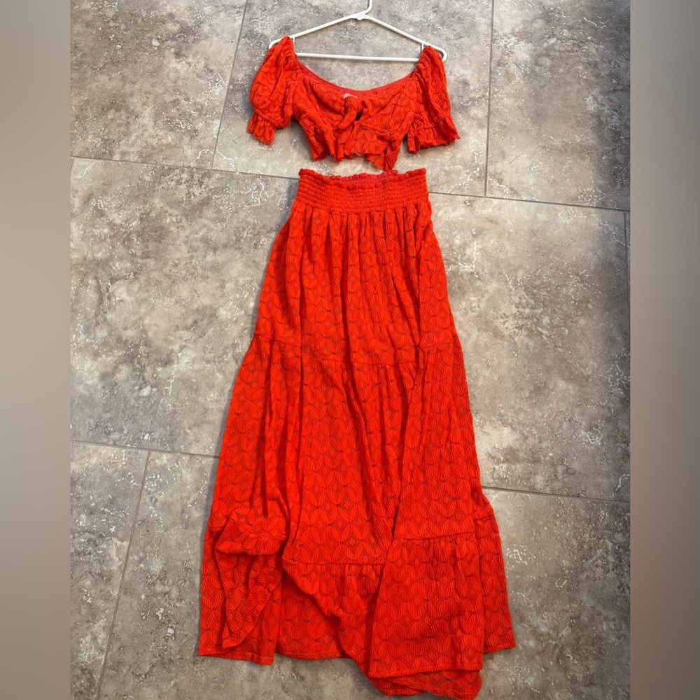 Show Me Your MuMu Orange Skirt Set